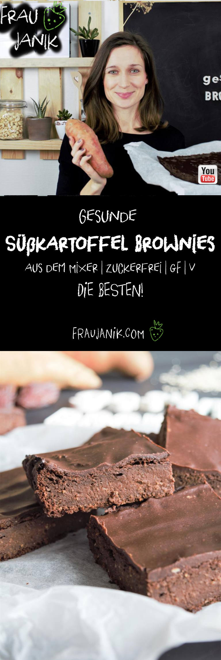 Gesunde Susskartoffel Brownies Vegan Glutenfrei Frau Janik