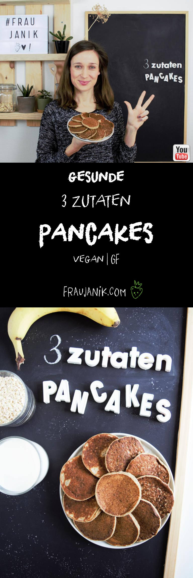 gesunde Pancakes 3 Zutaten vegan
