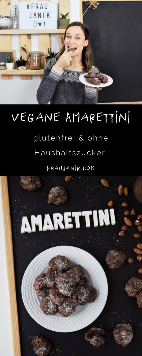 vegane Amarettini, Schokoladen Amarettini, gesunde Amarettini, Amarettini ohne Eier, fraujanik