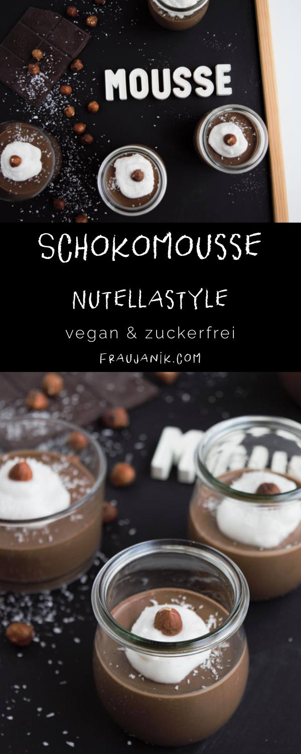 Schokomousse-Nutellastyle, Schokoladenmousse, vegan, Frau Janik, Schokomousse aus dem Mixer