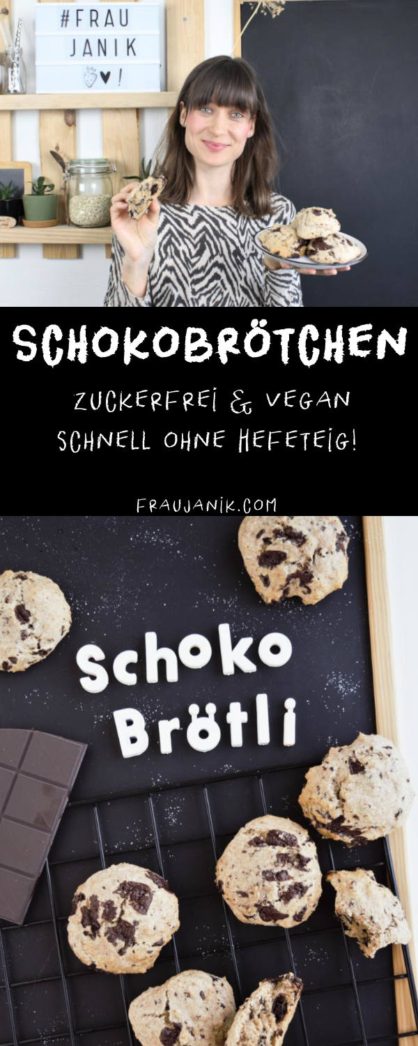 Schokobrötchen vegan &amp; zuckerfrei - Frau Janik