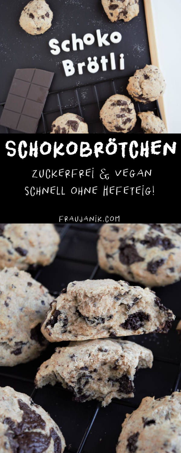 Schokobrötchen vegan &amp; zuckerfrei - Frau Janik