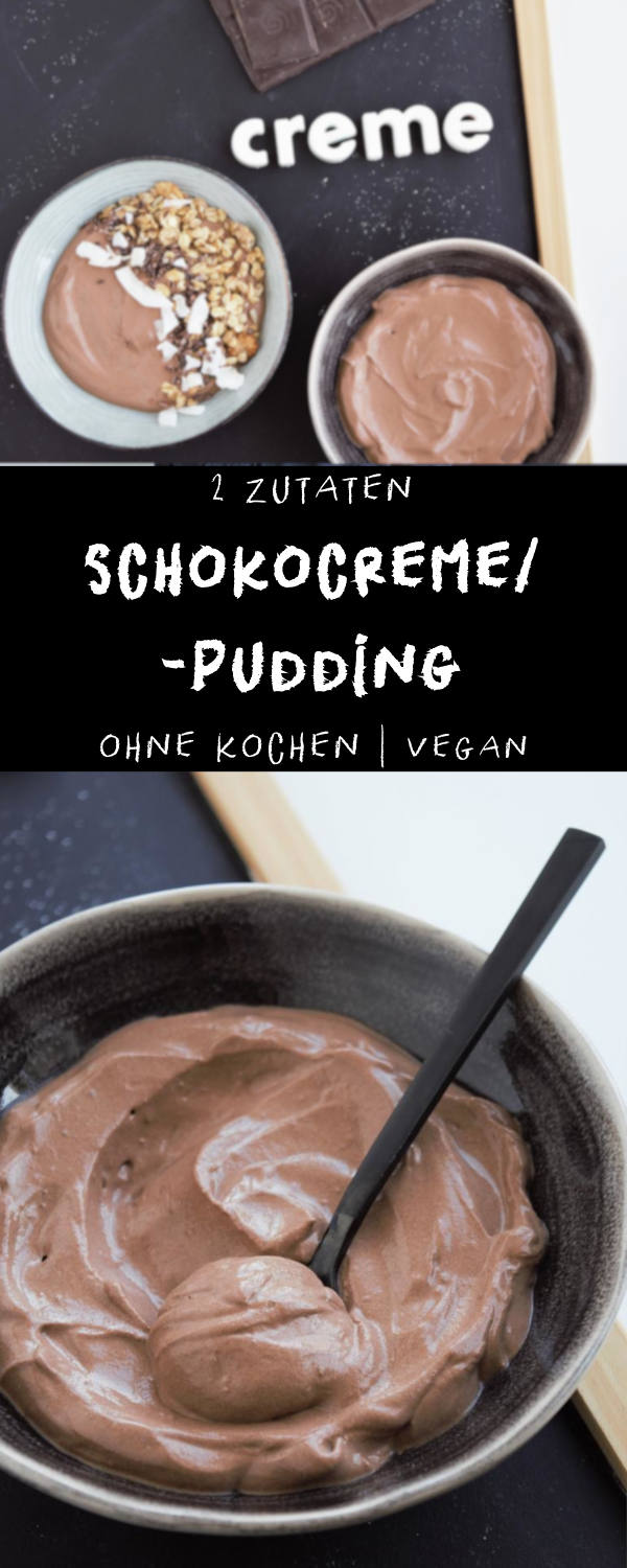 Schokocreme/-pudding aus dem Mixer ohne kochen | 2 Zutaten | vegan