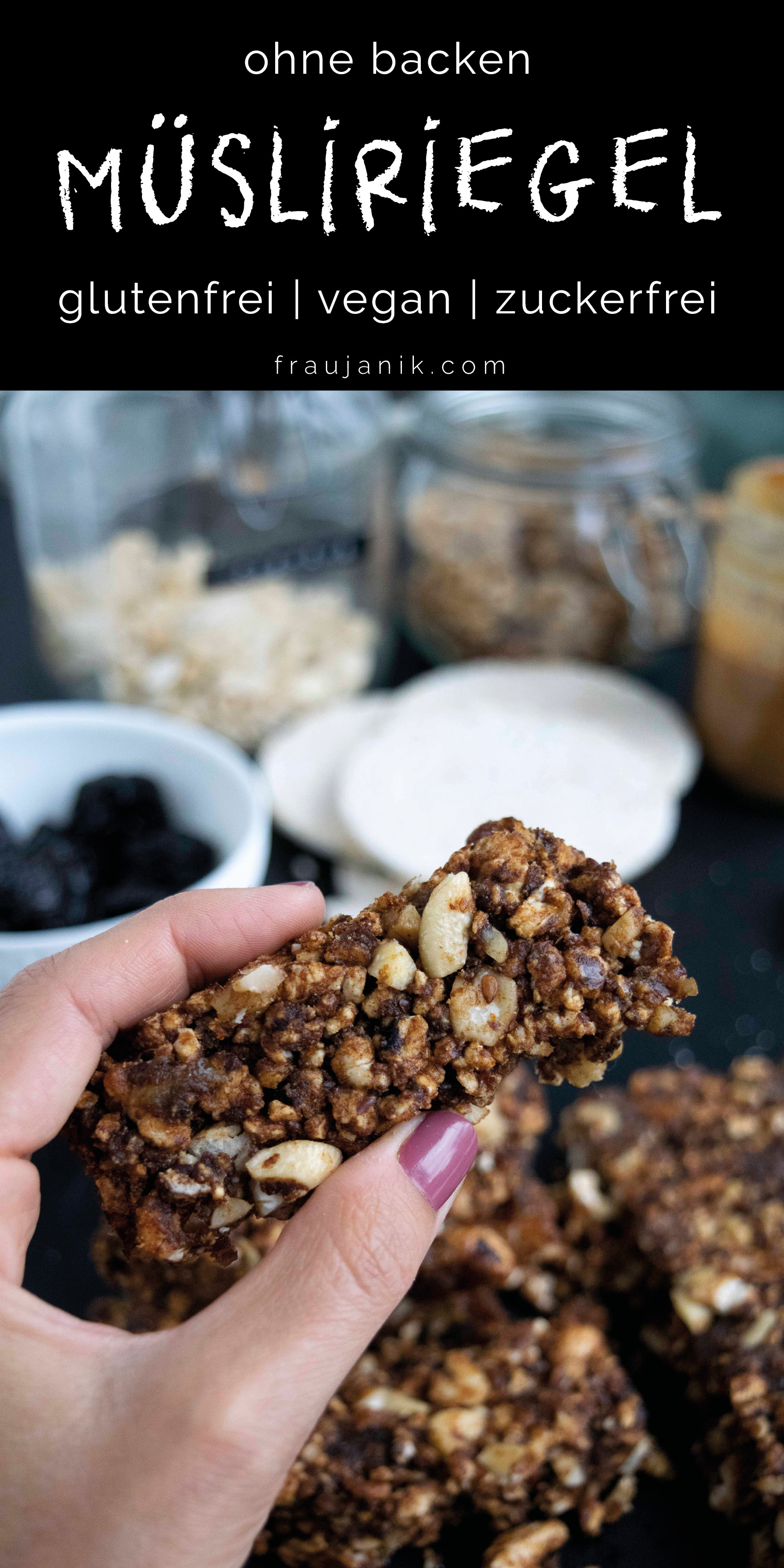 Müsliriegel ohne backen | vegan &amp; glutenfrei - Frau Janik