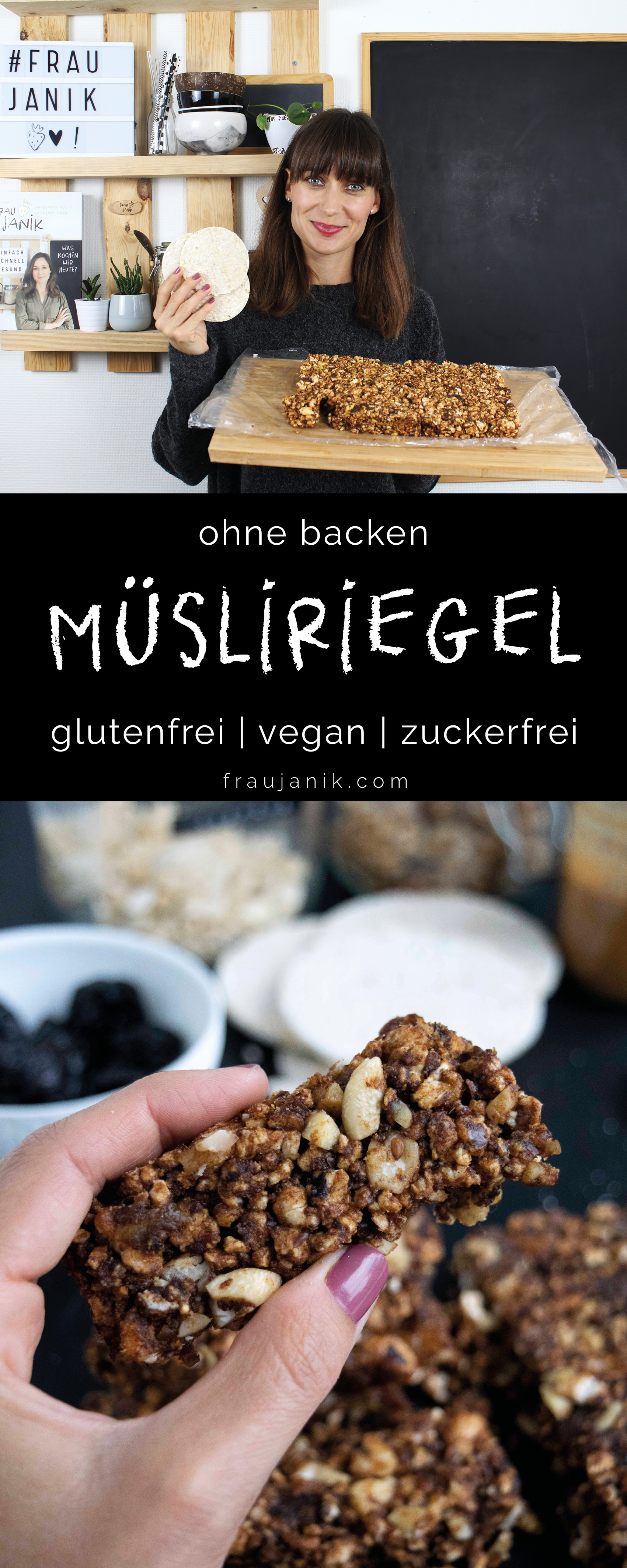 Müsliriegel ohne backen | vegan &amp; glutenfrei - Frau Janik