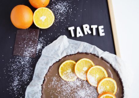 cremige Schoko-Orangen-Tarte | vegan, Schokotarte, fraujanik