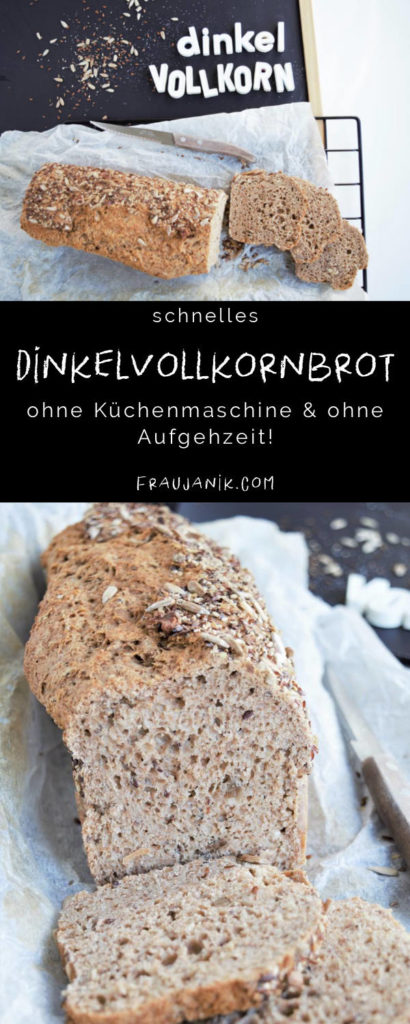 schnelles Dinkelvollkornbrot ohne Aufgehzeit - Frau Janik