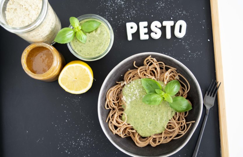 Pesto ohne Öl, vegan, proteinreich, gesund, ballaststoffreich, fraujanik, Blogger, Basel, Foodblog, wenige Zutaten, aus weissen Bohnen, schnell und einfach